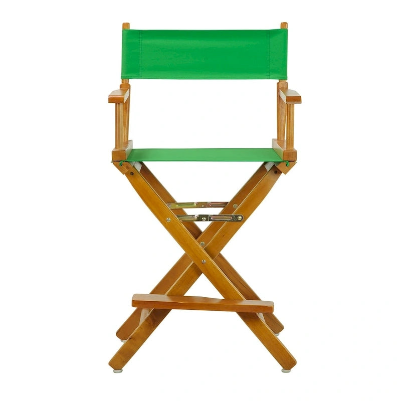 Chaise de réalisateur de 61 cm (24 pouces) de hauteur comptoir, cadre en chêne miel