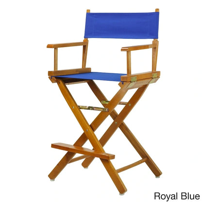 Chaise de réalisateur de 61 cm (24 pouces) de hauteur comptoir, cadre en chêne miel