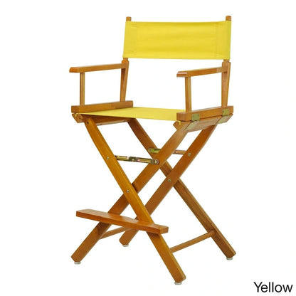 Chaise de réalisateur de 61 cm (24 pouces) de hauteur comptoir, cadre en chêne miel