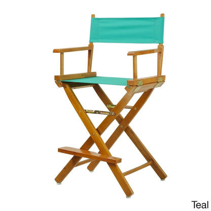 Chaise de réalisateur de 61 cm (24 pouces) de hauteur comptoir, cadre en chêne miel