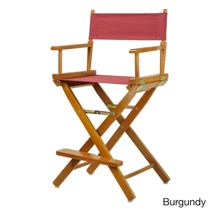 Chaise de réalisateur de 61 cm (24 pouces) de hauteur comptoir, cadre en chêne miel