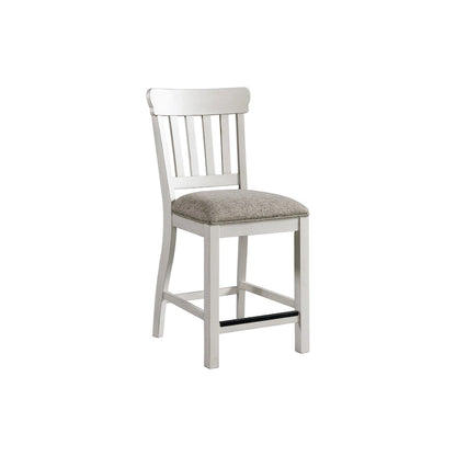 Tabouret de bar Drake bicolore rustique blanc et chêne à dossier à lattes (lot de 2)