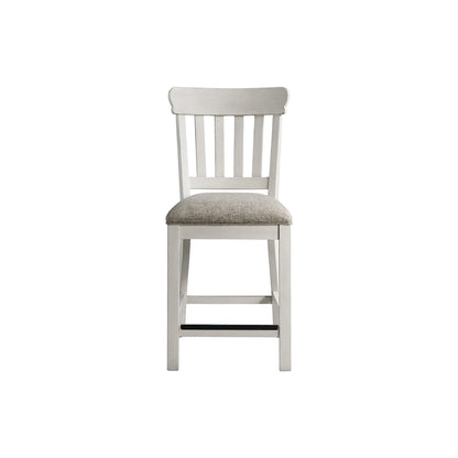 Tabouret de bar Drake bicolore rustique blanc et chêne à dossier à lattes (lot de 2)