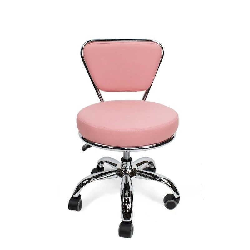 Tabouret bas Dayton réglable de 13 à 15 pouces, chaise roulante avec dossier, rose - Non disponible