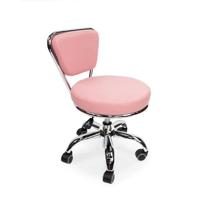 Tabouret bas Dayton réglable de 13 à 15 pouces, chaise roulante avec dossier, rose - Non disponible