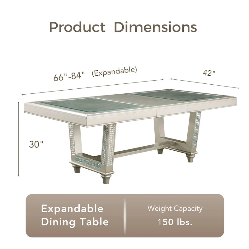 Ensemble de salle à manger 7 pièces Medlee Glam en bois gris de Furniture of America