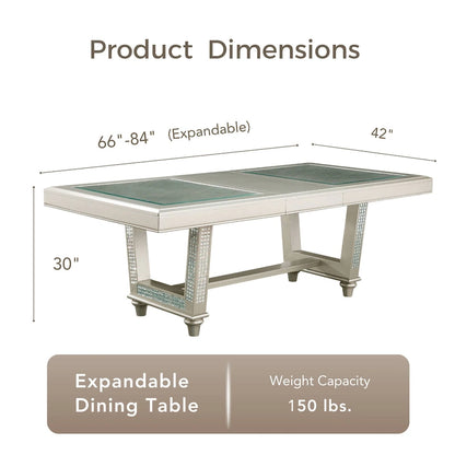Ensemble de salle à manger 7 pièces Medlee Glam en bois gris de Furniture of America