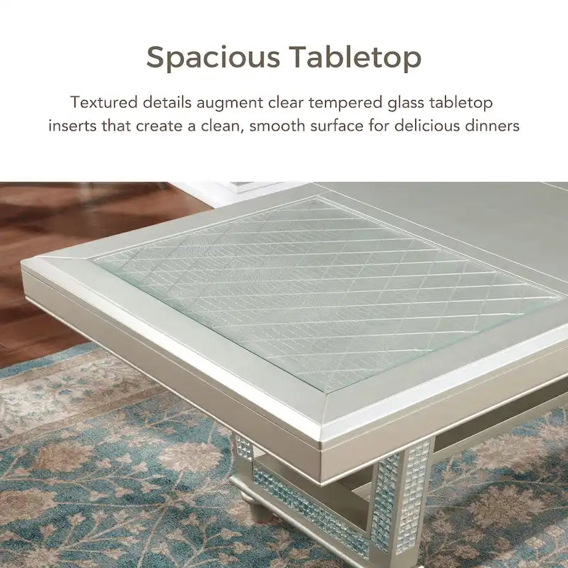 Ensemble de salle à manger 7 pièces Medlee Glam en bois gris de Furniture of America