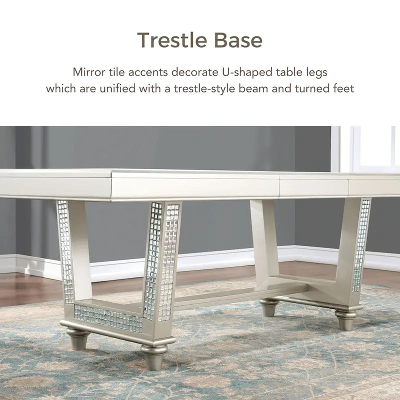 Ensemble de salle à manger 7 pièces Medlee Glam en bois gris de Furniture of America