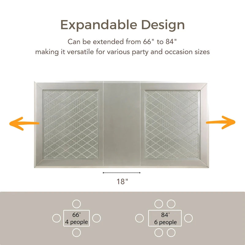 Ensemble de salle à manger 7 pièces Medlee Glam en bois gris de Furniture of America
