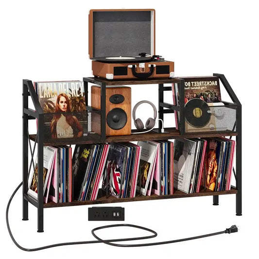 Record Player Stand - 13.38D x 45.27W x 33.46H