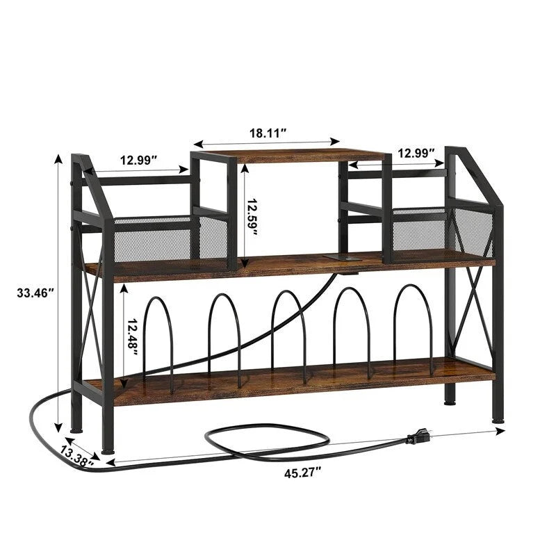 Support pour platine vinyle - 13,38 cm (P) x 45,27 cm (L) x 33,46 cm (H)