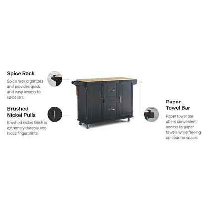 Chariot de cuisine Homestyles Dolly Madison en bois noir - Non disponible
