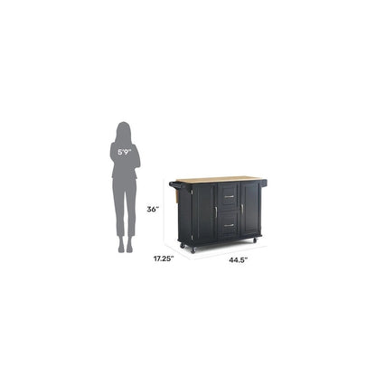 Chariot de cuisine Homestyles Dolly Madison en bois noir - Non disponible