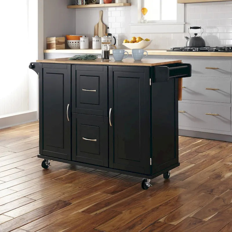 Chariot de cuisine Homestyles Dolly Madison en bois noir - Non disponible