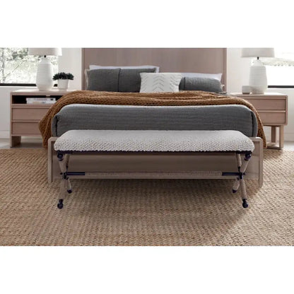 Banquette double Martingale en tissu ivoire Boucl