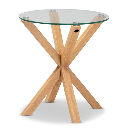 Table d'appoint Carson Carrington Bakaroby en verre et bois