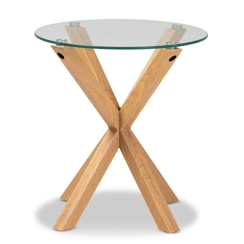 Table d'appoint Carson Carrington Bakaroby en verre et bois