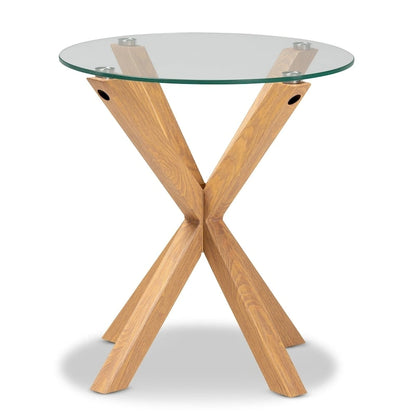 Table d'appoint Carson Carrington Bakaroby en verre et bois