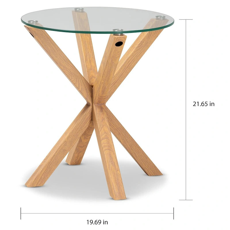 Table d'appoint Carson Carrington Bakaroby en verre et bois