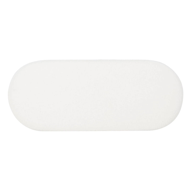 Pouf oblong blanc Halley en sherpa