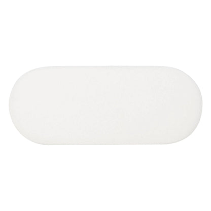 Pouf oblong blanc Halley en sherpa