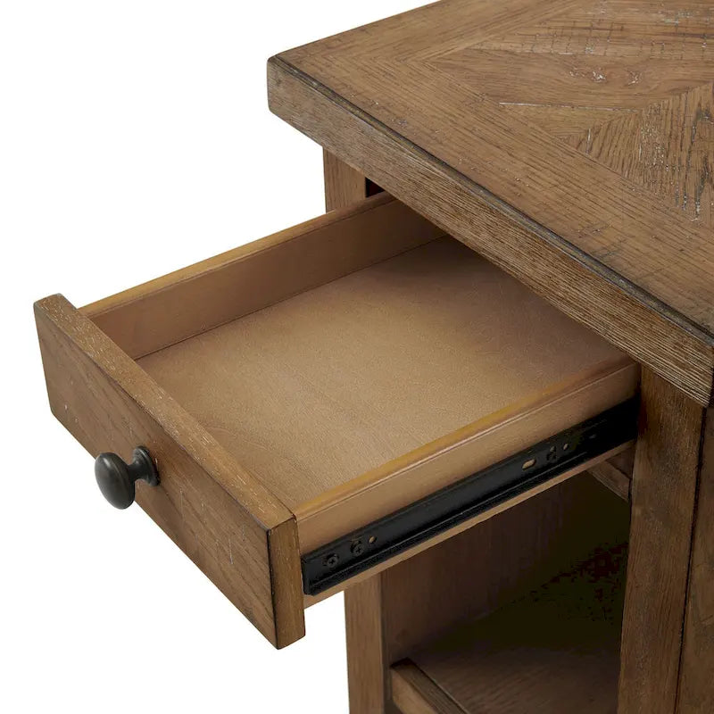 Table d'appoint Landmark 16 pouces de large avec 1 tiroir, chêne vieilli