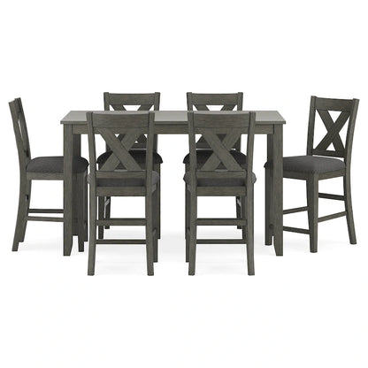 Signature Design by Ashley Caitbrook Gray Counter Height Dining Table and Bar Stools (Set of 7)