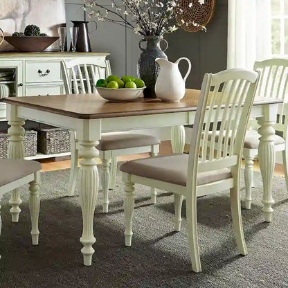 Table à pieds rectangulaires Gray Barn Cumberland Creek couleur muscade et blanc