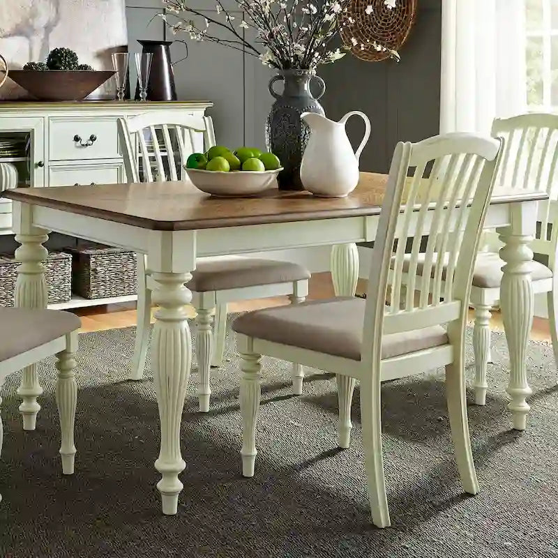 The Gray Barn Cumberland Creek Nutmeg & White Rectangular Leg Table