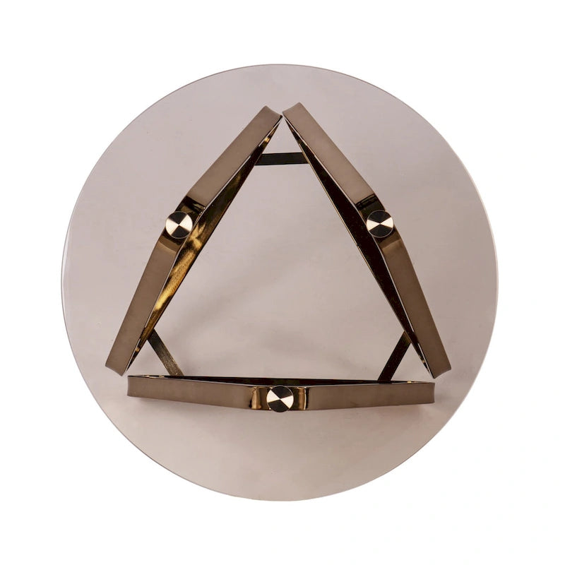 Table d'appoint ronde en fer et verre à champagne - 22 x 22 x 24,25