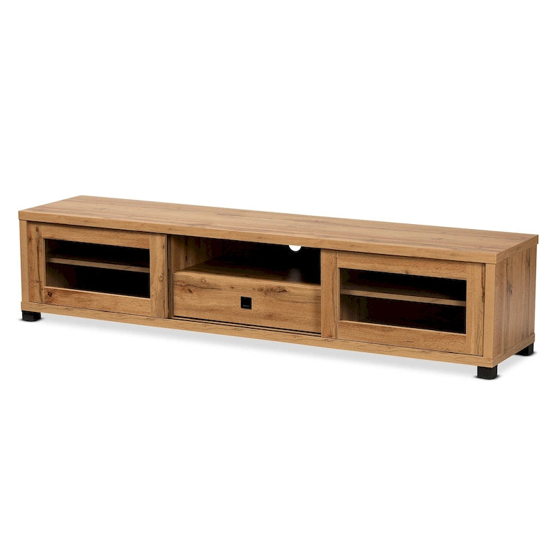 Meuble TV en bois Beasley, style moderne et contemporain, 1 tiroir
