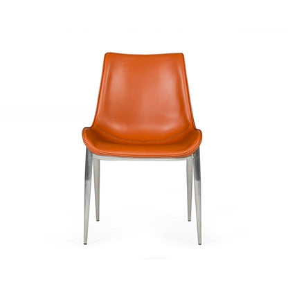 Chaise de salle à manger moderne Modrest Holt en similicuir cognac (lot de 2)