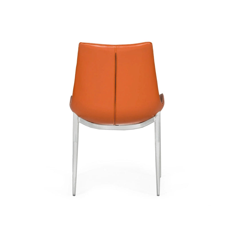 Chaise de salle à manger moderne Modrest Holt en similicuir cognac (lot de 2)