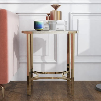 Table d'appoint Brickelle Glam 24 pouces en faux marbre de Furniture of America