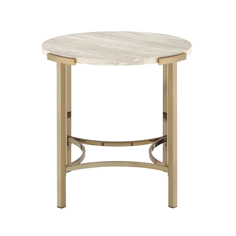 Table d'appoint Brickelle Glam 24 pouces en faux marbre de Furniture of America