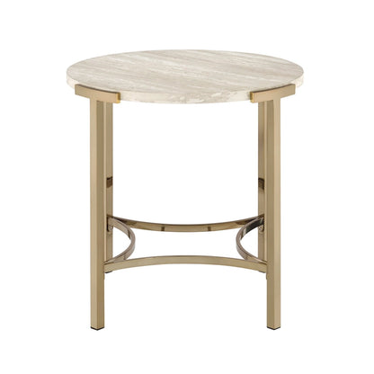 Table d'appoint Brickelle Glam 24 pouces en faux marbre de Furniture of America