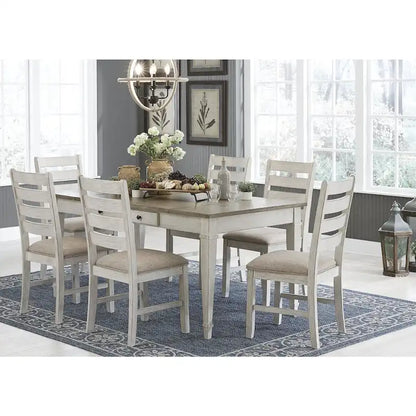 Signature Design by Ashley Skempton White / Light Brown 7-Piece Dining Package