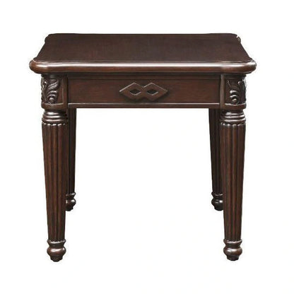 Square Wood End Table in Espresso Finish