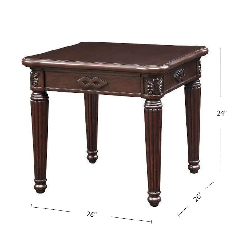 Table d'appoint carrée en bois finition expresso