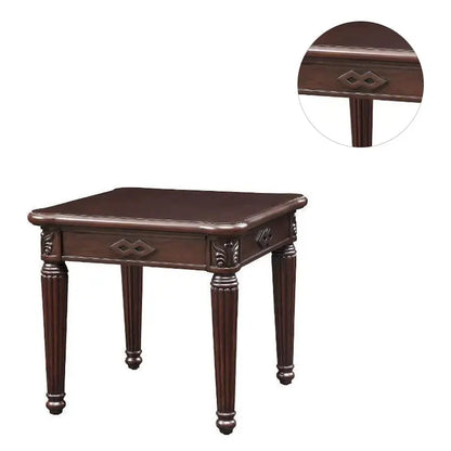 Table d'appoint carrée en bois finition expresso