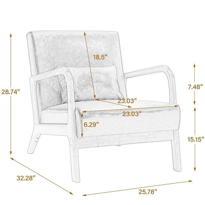 Fauteuil rembourré avec chaises d'appoint modernes et élégantes - 65,5 cm (L) x 73 cm (H) x 82 cm (P)