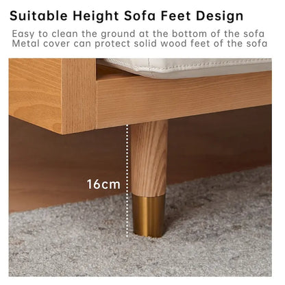 Canapé 3 places moderne JASIWAY en coton et lin, beige