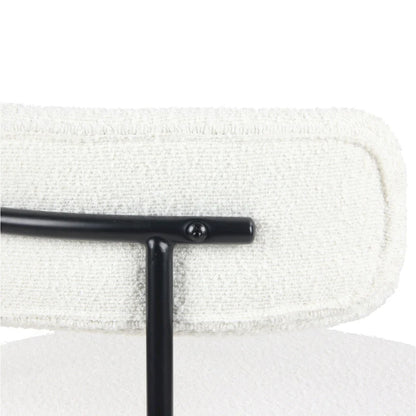 Chaises de salle à manger rondes modernes en bouclette Burbank de Roundhill Furniture, lot de 2