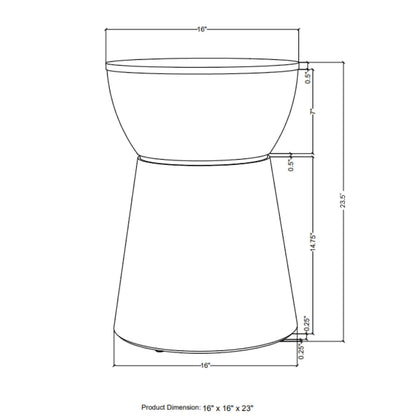 Table d'appoint tambour en bois sculpté par East at Main