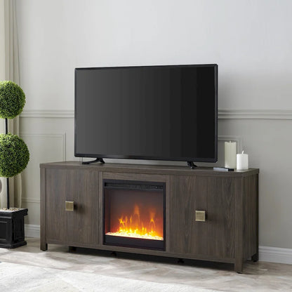 Meuble TV Juniper 58 avec insert de cheminée en cristal
