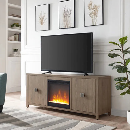 Juniper 58 TV Stand with Crystal Fireplace Insert
