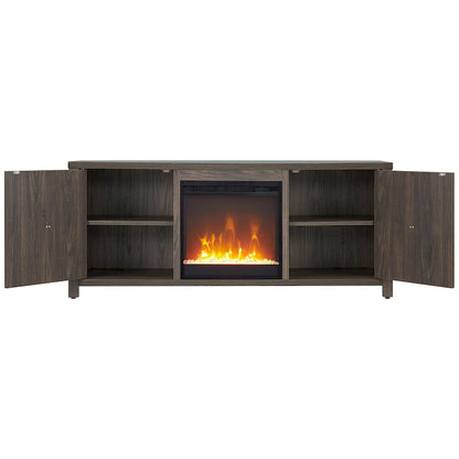 Meuble TV Juniper 58 avec insert de cheminée en cristal