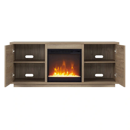 Meuble TV Juniper 58 avec insert de cheminée en cristal