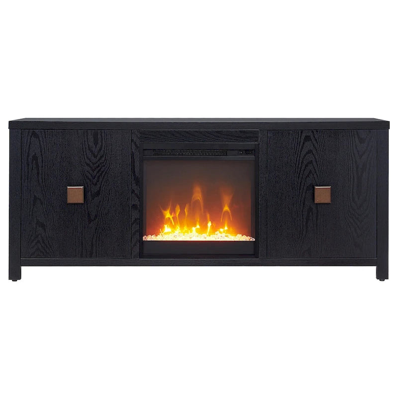 Meuble TV Juniper 58 avec insert de cheminée en cristal